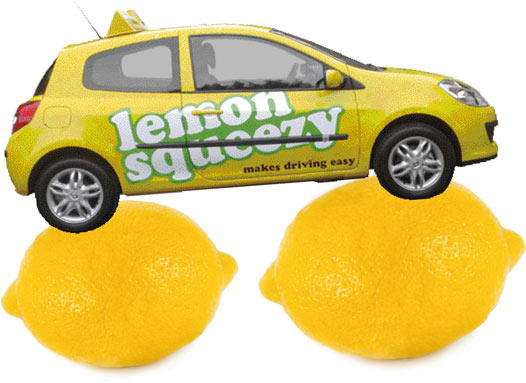 Lemon squeezy balanced on two lemons